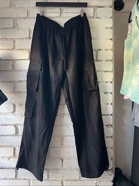 Manfinity durable men Black Cargo Pants Casual Utility Style mid to high ris